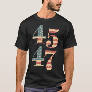 47 Trump 2024 Vintage Flag Support Trump 45 47 Wom T-Shirt