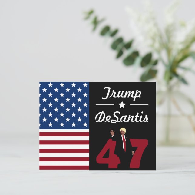 47 Trump Desantis 2024 Postcard (Standing Front)