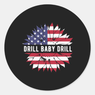 47 Trump Drill Baby Drill Inauguration Usa America Classic Round Sticker