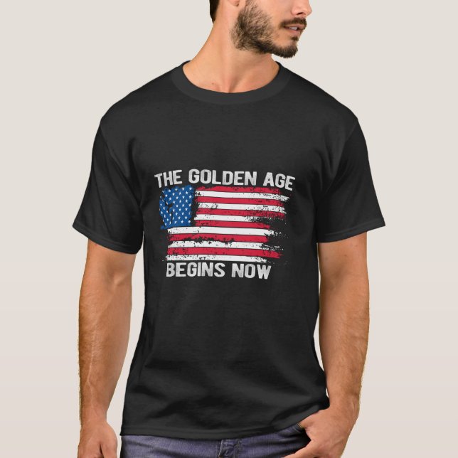 47 Trump Golden Aged Begins Inauguration USA Ameri T-Shirt (Front)