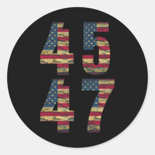 47 Trump Mens Vintage American Flag Trump 2024 Classic Round Sticker