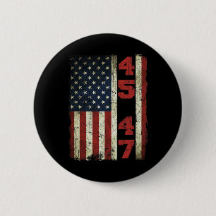 47 Trump Vintage Usa Flag 2024 President Election 6 Cm Round Badge