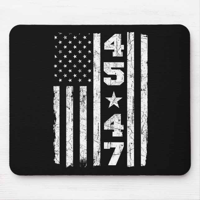 47 Trump Vintage Usa Flag 2024 President Election  Mouse Pad (Front)