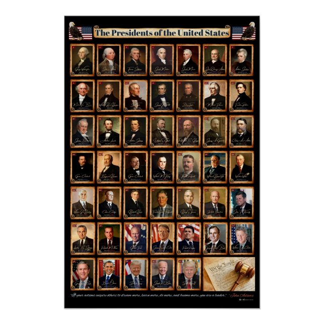 47 US Presidents Donald Trump Portrait Poster (Front)