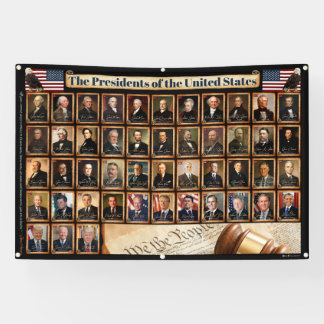 47 US Presidents with Donald Trump Outdoor Banner 
