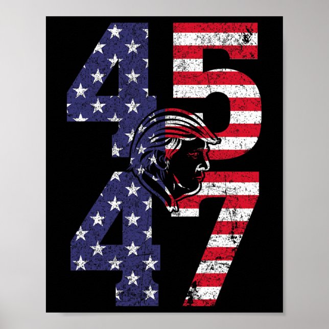 47 We The People Trump 2024 Stand With American Fl Poster (Front)
