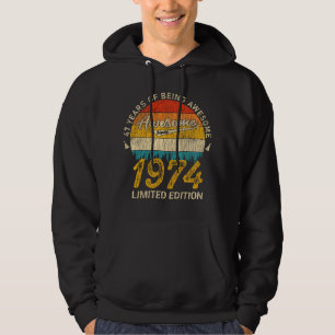 47 Year Old Bday 1974 Awesome Since 47th Birthday Hoodie