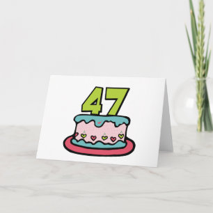 47 Year Old Birthday Cake Card