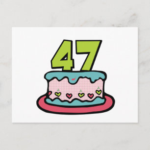 47 Year Old Birthday Cake Postcard