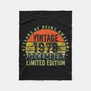 47 Year Old Birthday Gifts For Men December 1978 4 Fleece Blanket