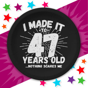 47 Year Old Sarcastic Meme Funny 47th Birthday Paper Plate