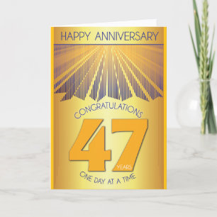 47 Year Sober Anniversary Golden Ray 12 Step Card