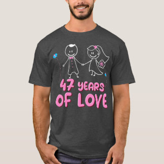 47 Years Of Love Couples 47th Wedding Anniversary  T-Shirt