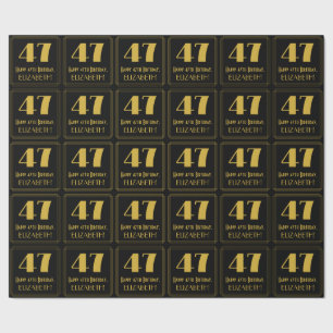 47th Birthday ~ Art Deco Inspired Look "47", Name Wrapping Paper