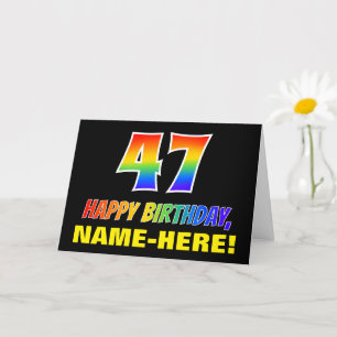 47th Birthday: Bold, Fun, Simple, Rainbow 47 Card