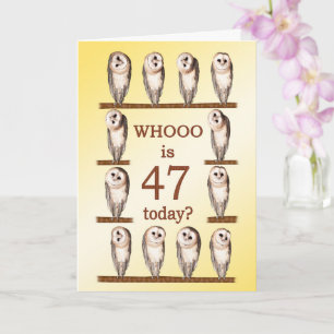 47th Birthday, Curious Owls Card