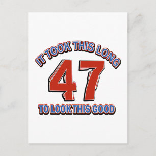47th birthday design postcard