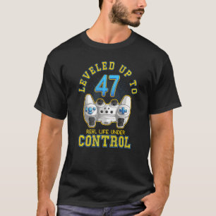 47th Birthday Gamer Levelled Up To 47 Years Gaming T-Shirt