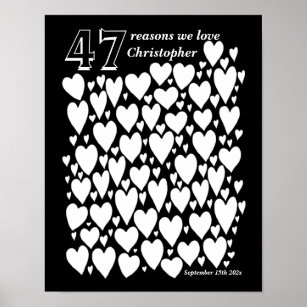 47th Birthday Guest Book Poster