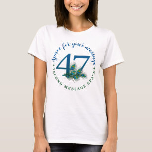 47th Birthday Or Anniversary Peacock Feathers T-Shirt
