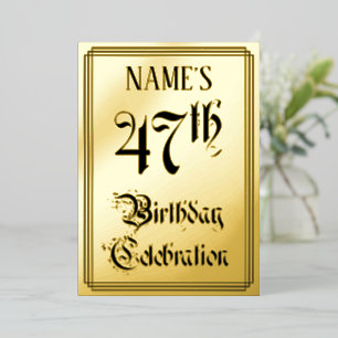 47th Birthday Party — Elegant Script + Custom Name