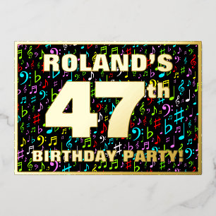 47th Birthday Party — Fun, Colourful Music Symbols
