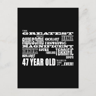 47th Birthday Party Greatest Forty Seven Year Old Invitation Postcard