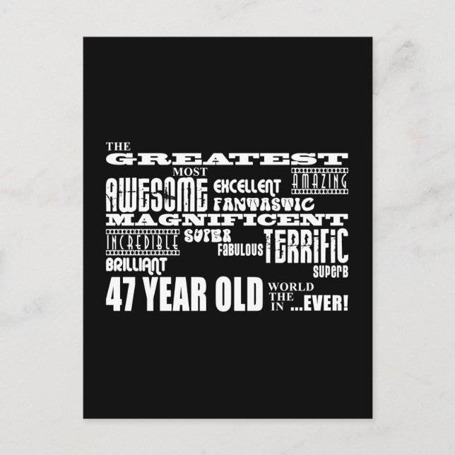 47th Birthday Party Greatest Forty Seven Year Old Invitation Postcard (Front)