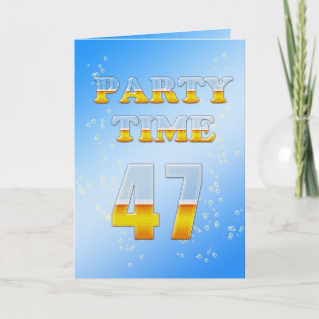 47th birthday party invitation with lots of beer (Front)