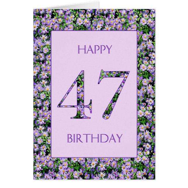 47th Birthday Purple Daisies (Front)