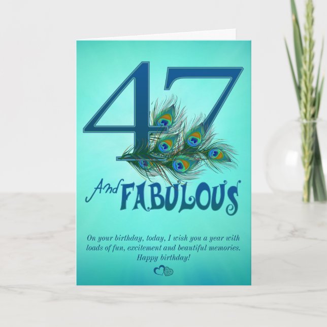47th Birthday template Cards (Front)