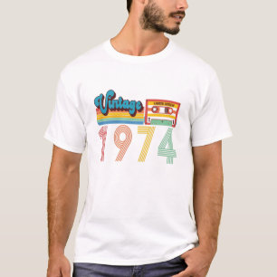 47th Birthday Vintage Retro 1974 Cassette Tape T-Shirt