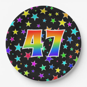 47th Event: Bold, Fun, Colourful Rainbow 47 Paper Plate
