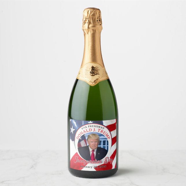 47th President Donald J. Trump Inauguration Day Sparkling Wine Label (Front)