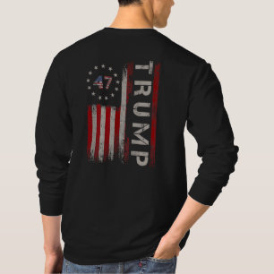 47th President Donald Trump 47 USA American Flag T-Shirt
