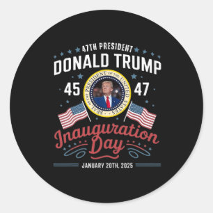 47th President Donald Trump Inauguration Day 2025 Classic Round Sticker
