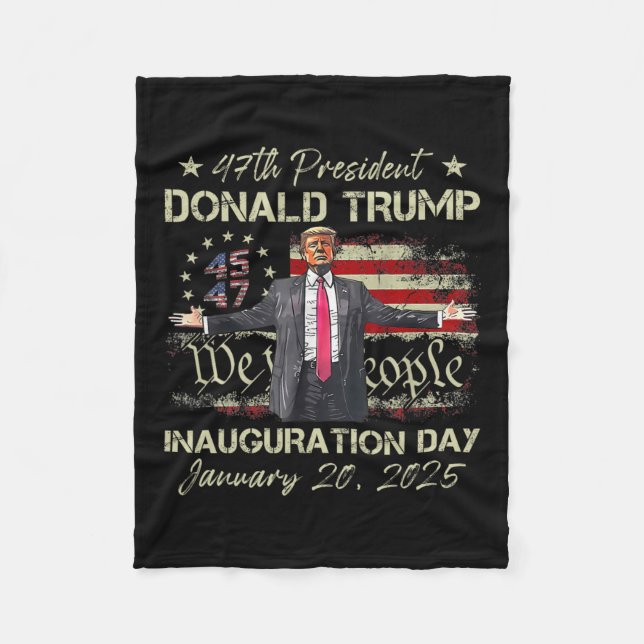 47th President Donald Trump Inauguration Day 2025  Fleece Blanket (Front)