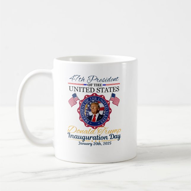 47th President Donald Trump Inauguration Day Coffee Mug (Left)