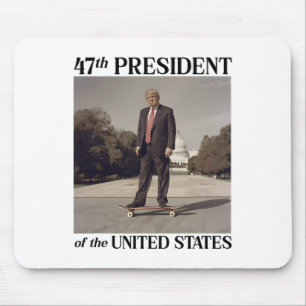 47th President Donald Trump On Skateboard Mouse Pad