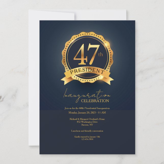 47th President of the USA Inauguration Party Invitation (Front)