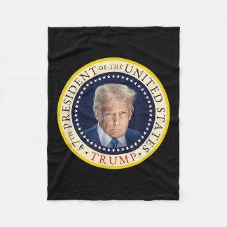 47th President Trump Official Portrait Seal 4th Of Fleece Blanket