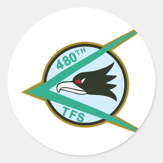 480th TFS Classic Round Sticker (Front)