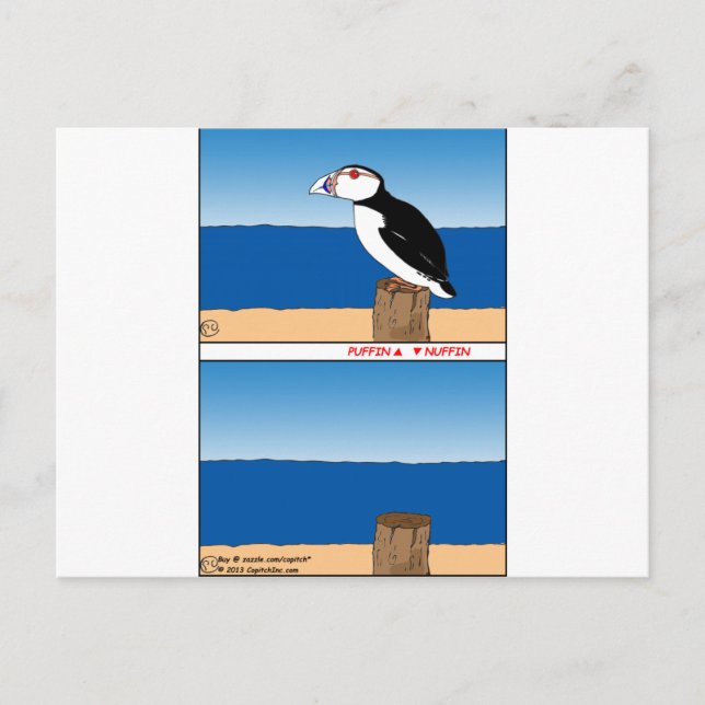 487 Puffin cartoon Postcard (Front)