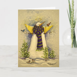 4881 Snow Angel & Birds Birthday Card