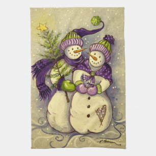 4882 Snowmen Christmas Tea Towel