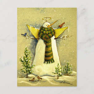 4894 Snow Angel & Birds Christmas Holiday Postcard