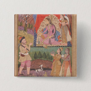 48.6/2 folio 138 Farhad recounts his adventures to 15 Cm Square Badge