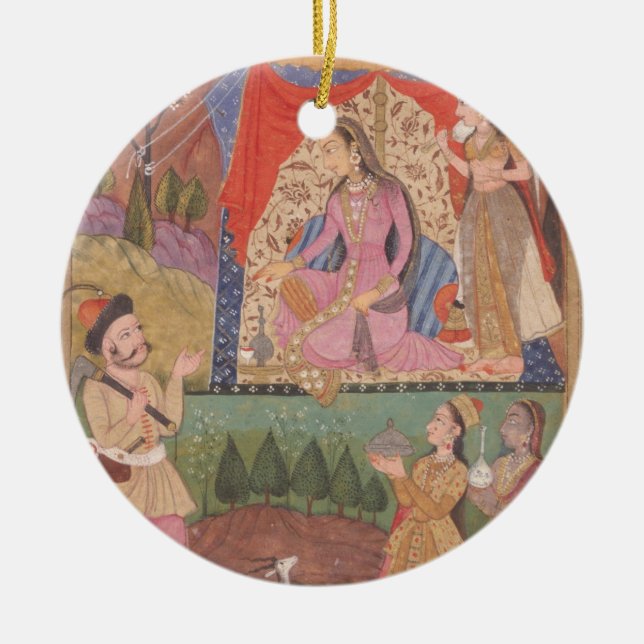 48.6/2 folio 138 Farhad recounts his adventures to Ceramic Ornament (Front)