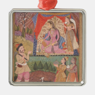 48.6/2 folio 138 Farhad recounts his adventures to Metal Ornament