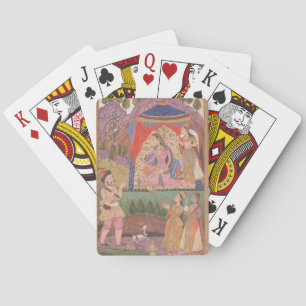 48.6/2 folio 138 Farhad recounts his adventures to Playing Cards